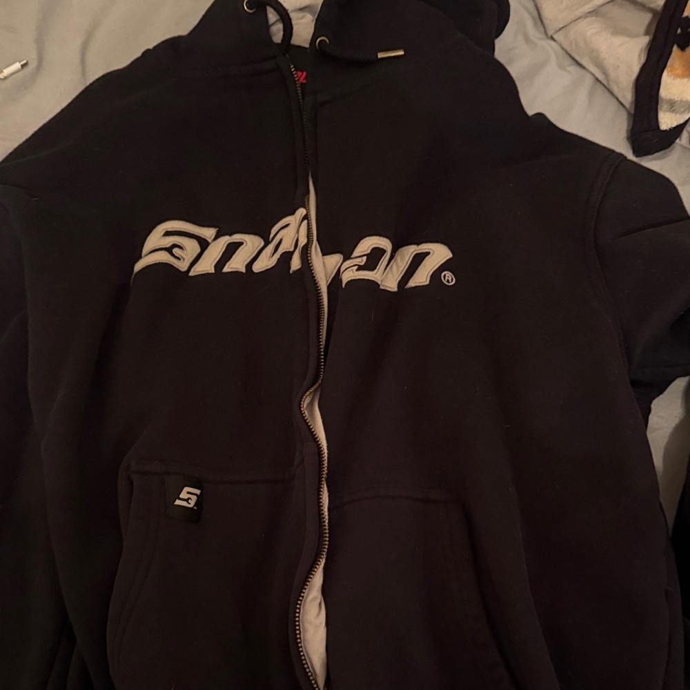 SnapOn Black Logo Zip-Up Hoodie